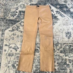 BCBG Maxazria tan leather pants size 4